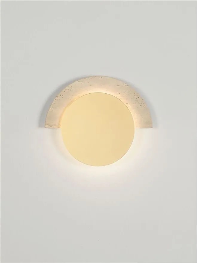 Aplica de perete LED metal auriu si travertin MOLLI 21cm