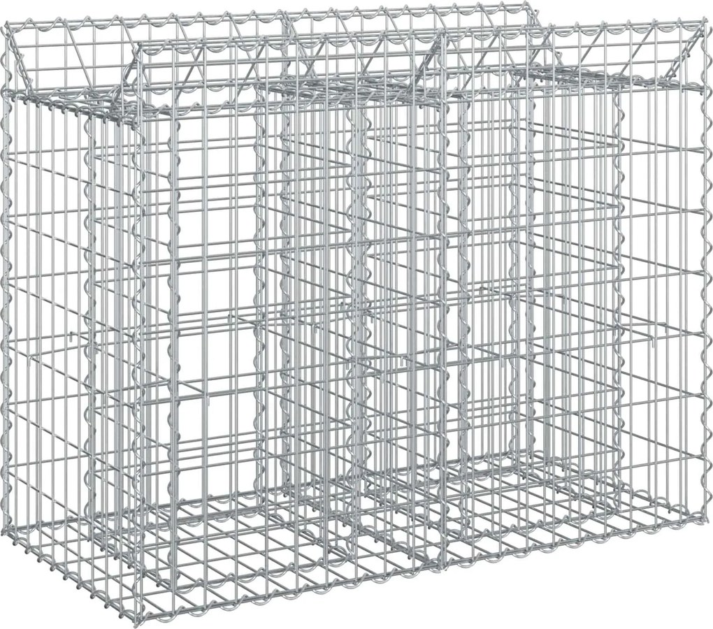 vidaXL Pat ridicat din gabion Argintiu 100 x 50 x 80 cm