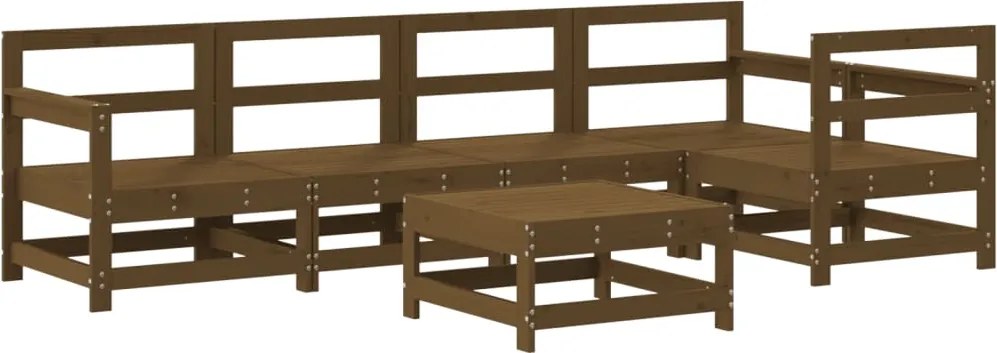 vidaXL Set mobilier grădină, 6 piese, maro miere, lemn masiv de pin
