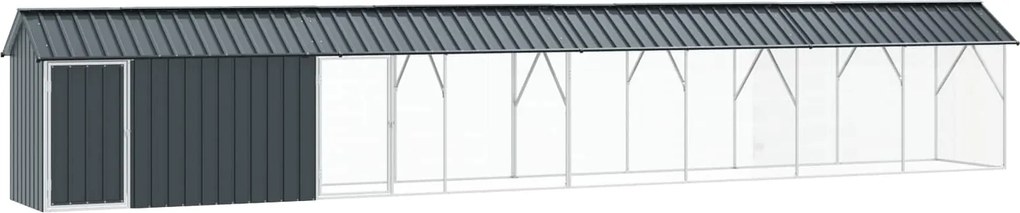 vidaXL Cușcă pentru păsări Antracit 844 x 103 x 142 cm Oțel Galvanizat