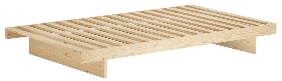 Pat în culoare naturală din lemn masiv de pin cu somieră 90x200 cm Kanso – Karup Design