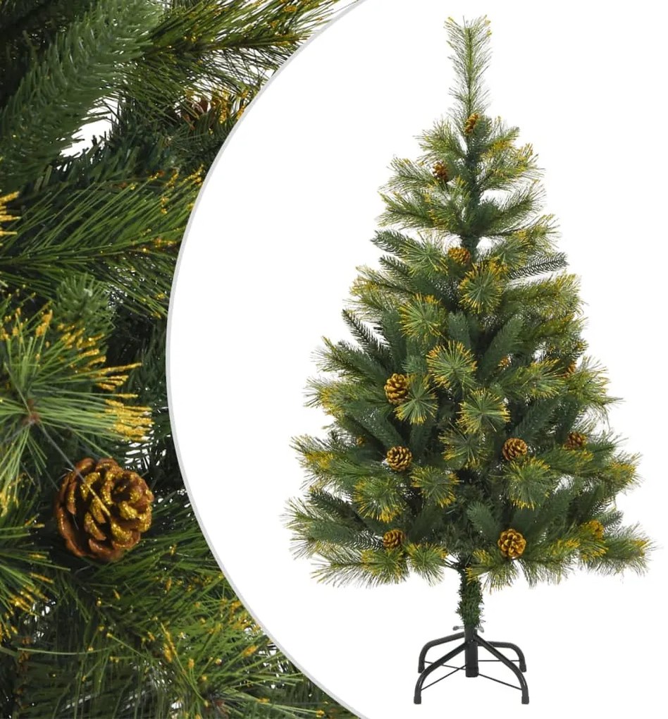 vidaXL Brad de Crăciun artificial cu conuri și balamale, 120 cm