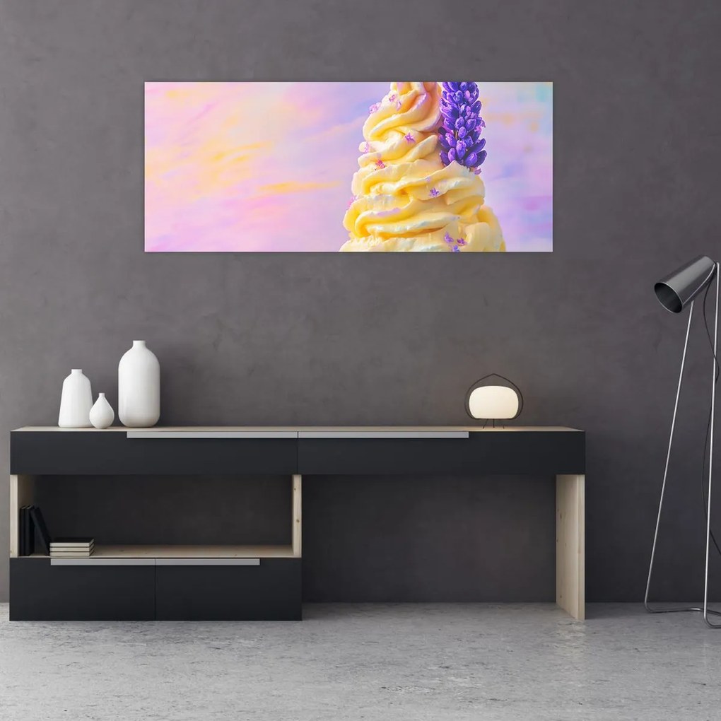 Tablou - Înghețată cu lavandă (120x50 cm)