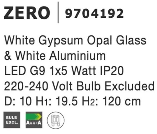 Pendul design modern ZERO, gips alb NVL-9704192