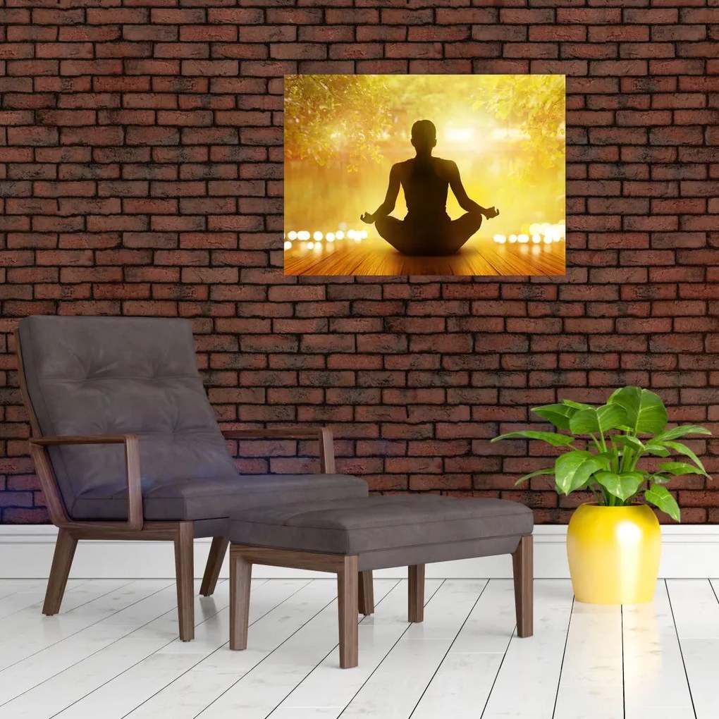 Tablou pe sticlă - meditare (70x50 cm)
