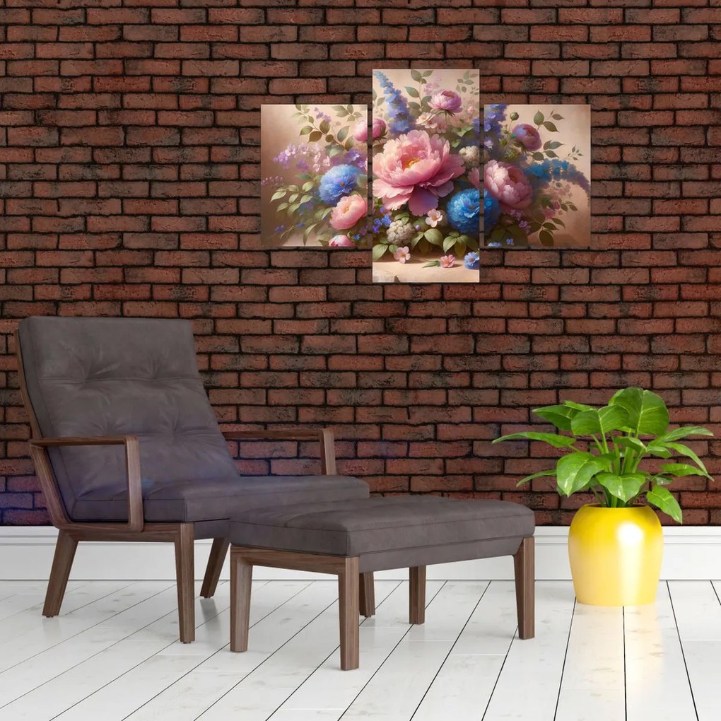 Tablou - Masă plină de flori (90x60 cm)