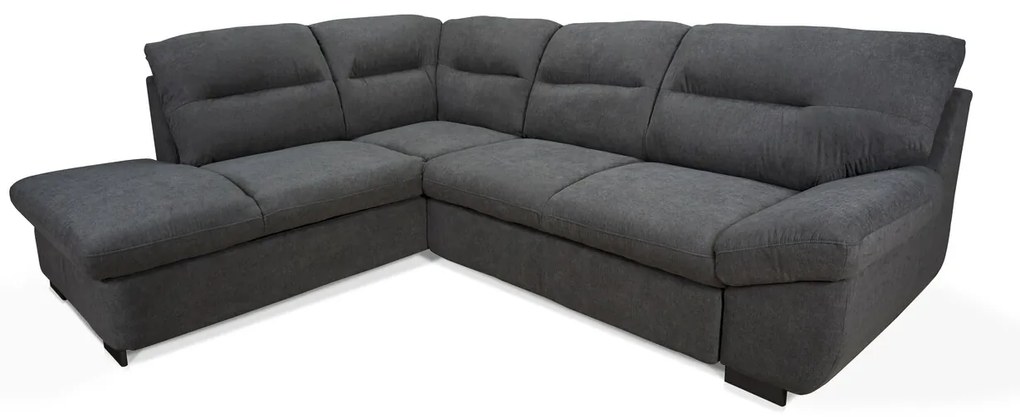 Coltar stanga extensibil, Toronto, 218 x 262 x 94 cm, lada de depozitare, gri