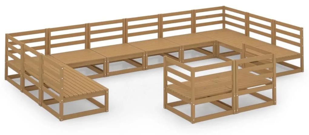 3076222 vidaXL Set mobilier de grădină, 12 piese, lemn masiv de pin