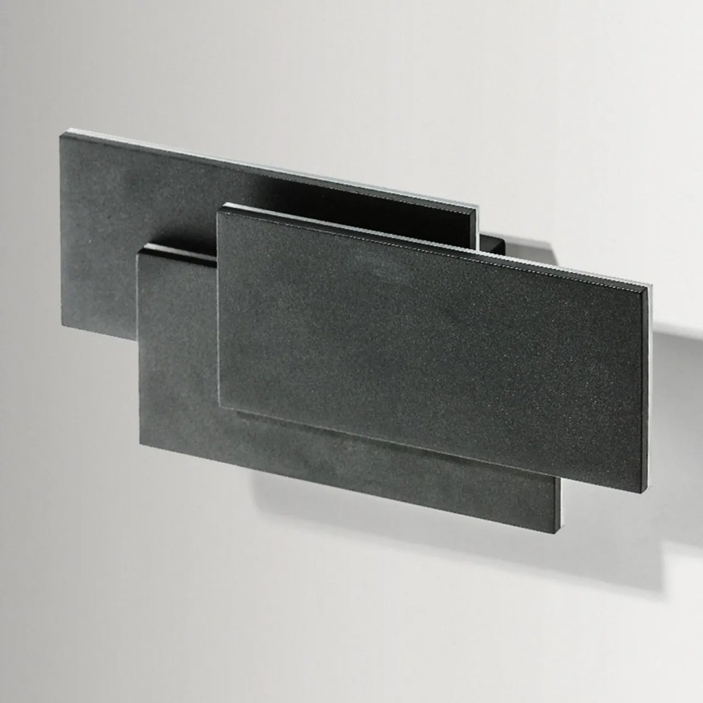 Aplica de perete LED ambientala CLOVER SQUARE neagra