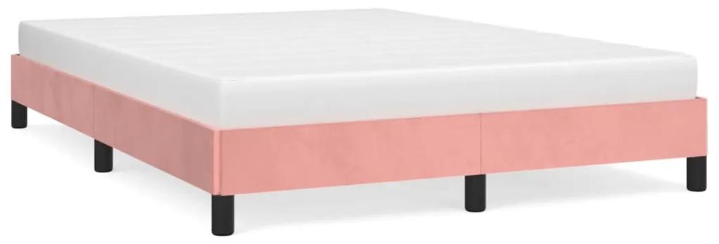 346981 vidaXL Cadru de pat, roz, 140x200 cm, catifea