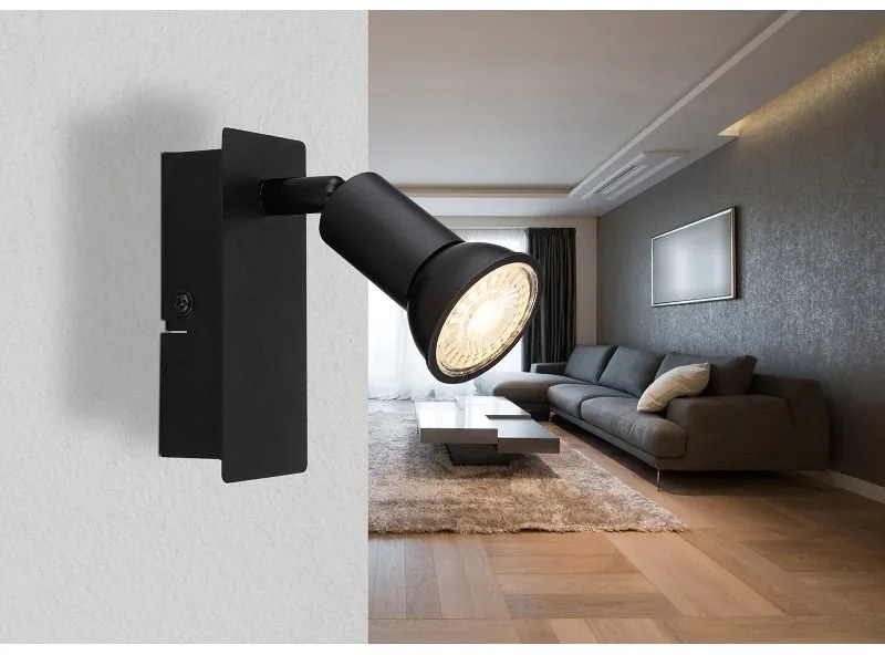 Aplica de perete design modern Drew negru