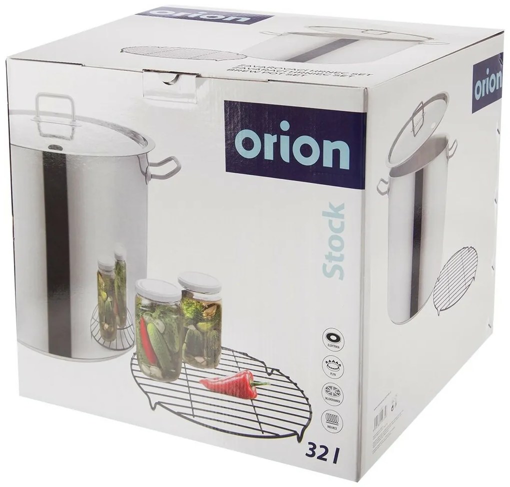 Orion Cratiță din oțel inoxidabil cu grilă 32 l