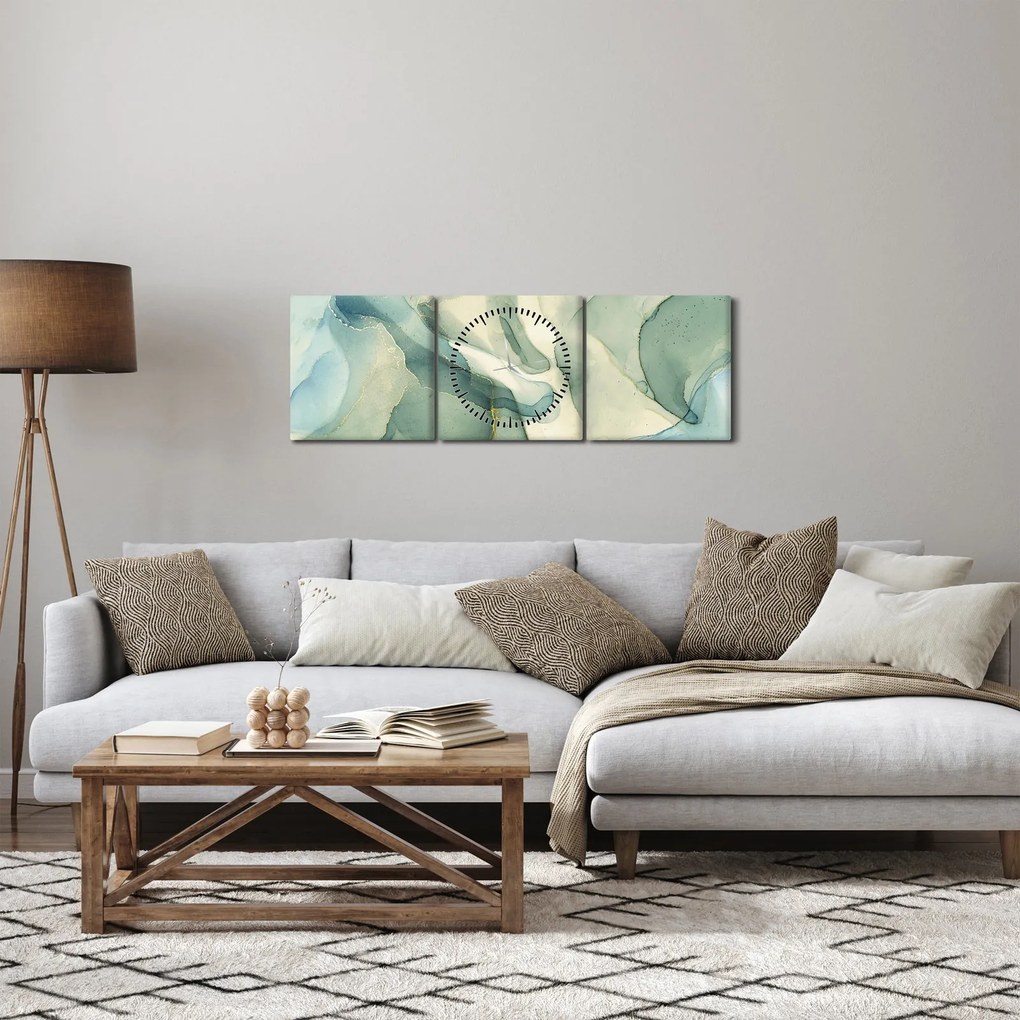 Tablou - Abstract cerneală 3 (cu ceas) (90x30 cm)