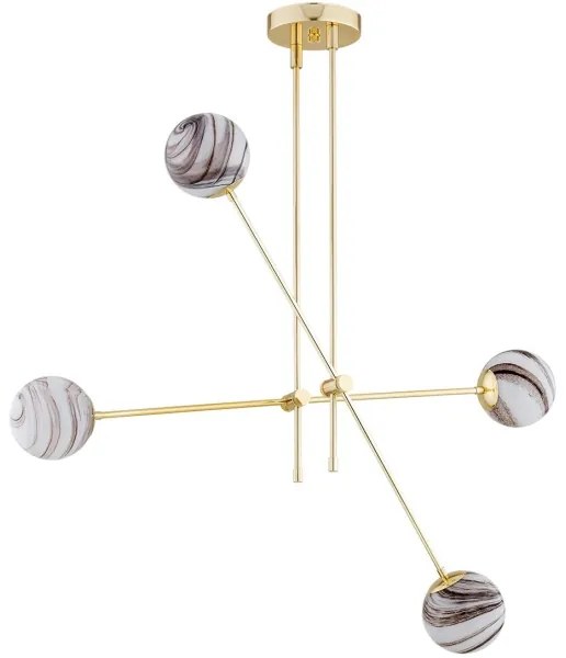 Lustră pe tijă Argon 1840 ABSOS 4xE14/7W/230V auriu