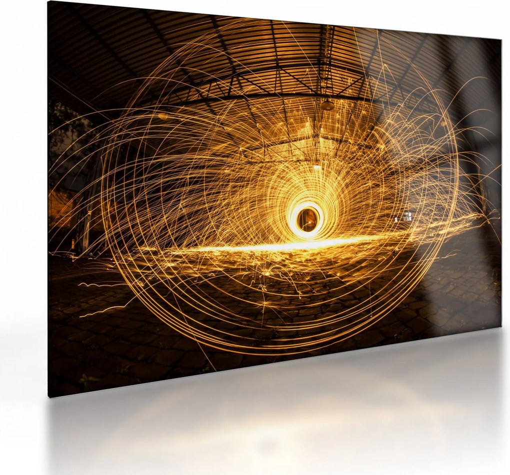 Tablou pe sticlă - Disc luminos (70x50 cm)