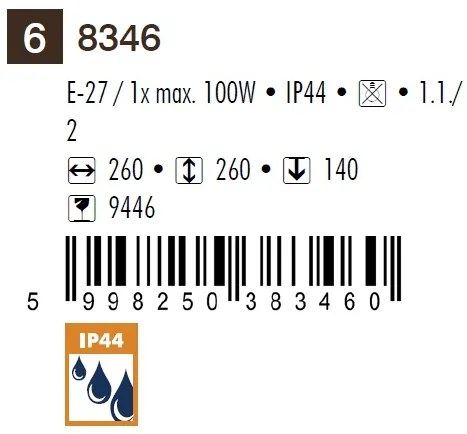 Plafoniera pentru iluminat exterior IP43, negru Milano