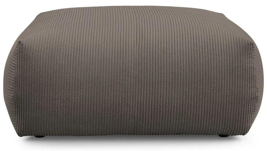 Taburet gri/maro cu tapițerie din catifea reiată Voltaire – Bobochic Paris