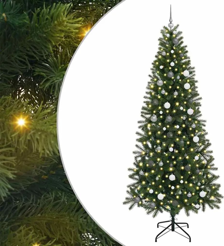 vidaXL Brad de Crăciun artificial cu 300 LED Verde 240 cm PE și PVC