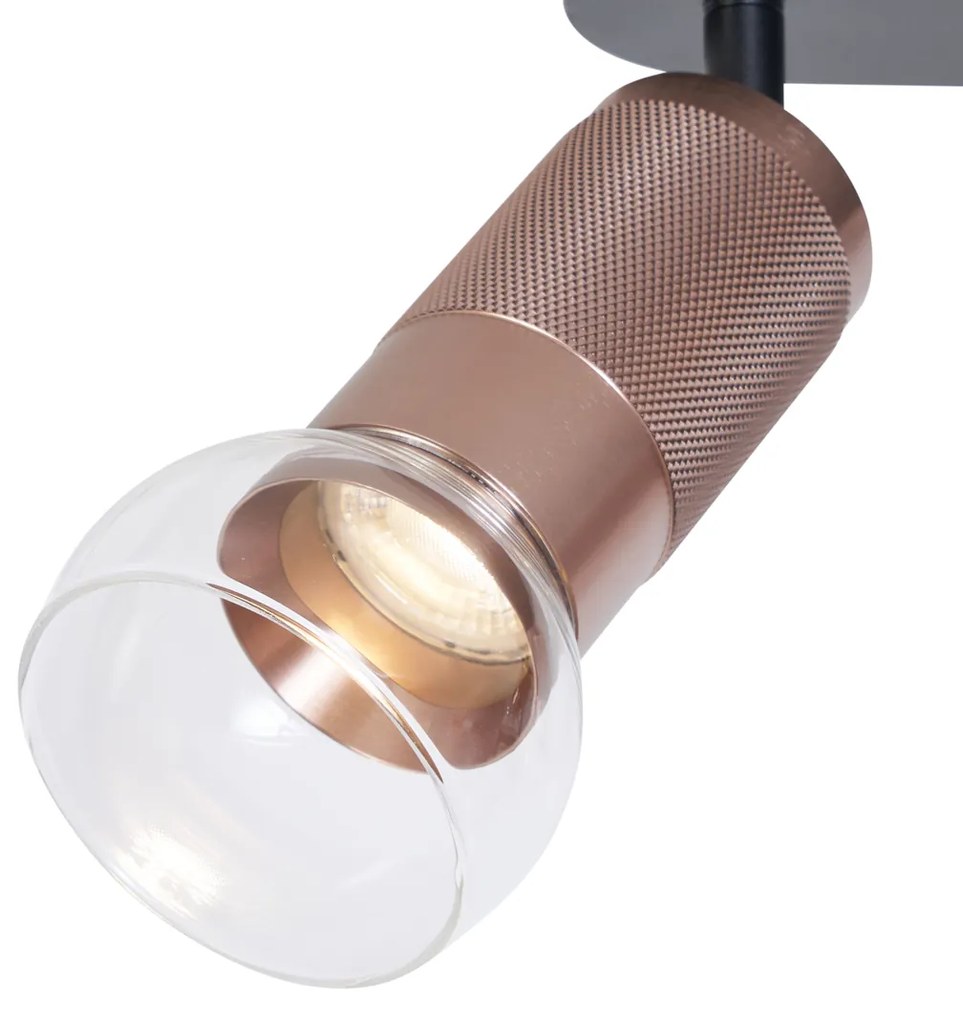 Spot rotund de tavan bronz închis cu 3 lumini reglabil - Veerle