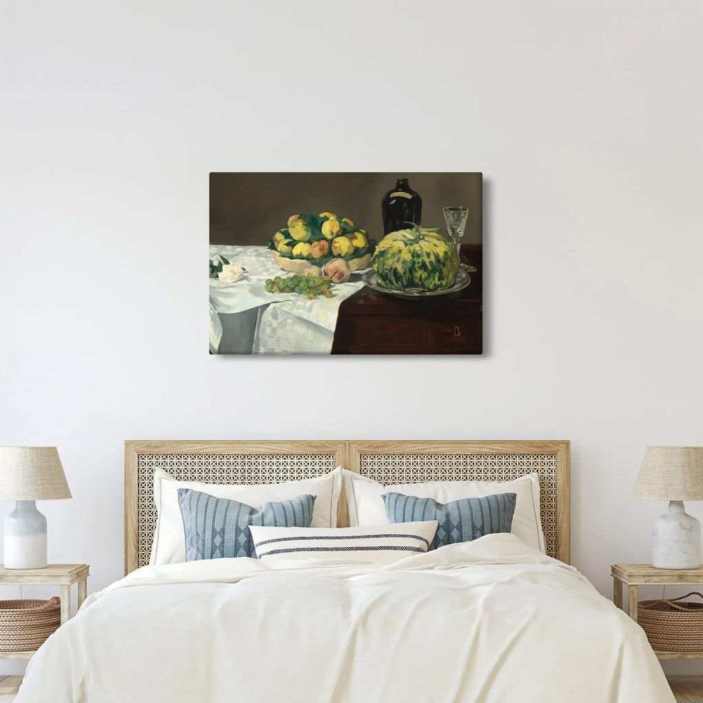 Tablou - Edouard Manet, Still Life with Melon and Peaches, reproducere (90x60 cm)