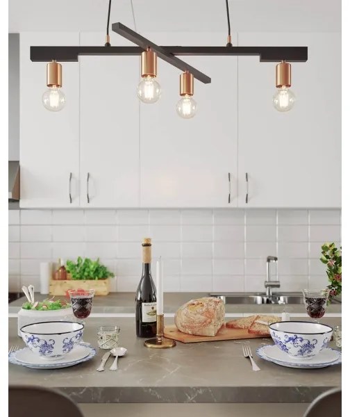 ByRydens 4201030-4002 - Lustru suspendat pe cablu ZEONA 4xE27/5W/230V