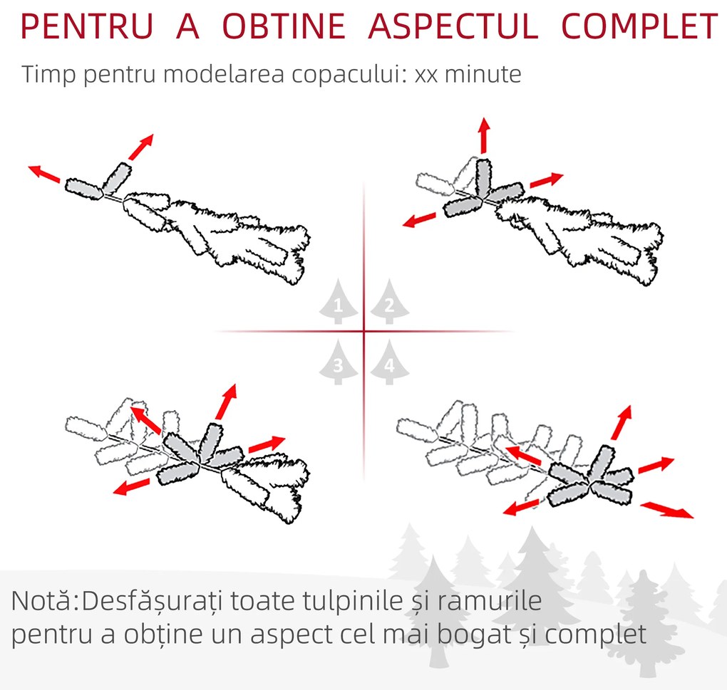 HOMCOM Brad de Crăciun Înzăpezit din PP Verde cu 492 Ramuri Ignifuge și Bază din Oțel Inoxidabil, Ø60x180 cm | Aosom Romania