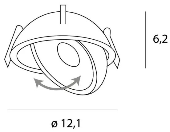 Spot LED Incastrabil Directionabil Design Modern, Vector 10w negru
