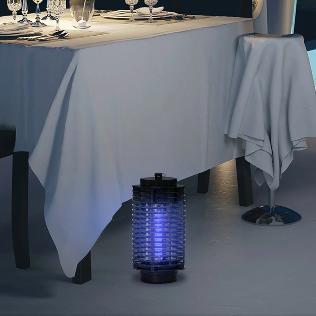 Outsunny Lampă Antițânțari cu Lumină UV pentru Interior și Exterior, Negru | Aosom Romania
