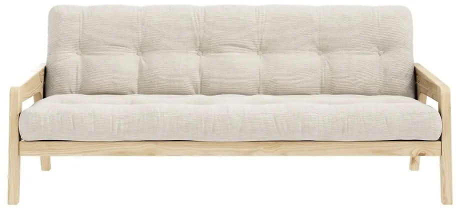 Canapea variabilă cu tapițerie din catifea reiată Karup Design Grab Raw/Natural