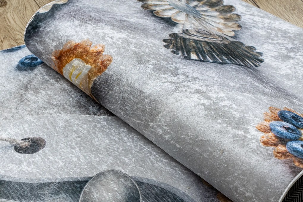 ANDRE 33570 covor lavabil Cupcake-uri, bucatarie, anti-alunecare - argint / bej