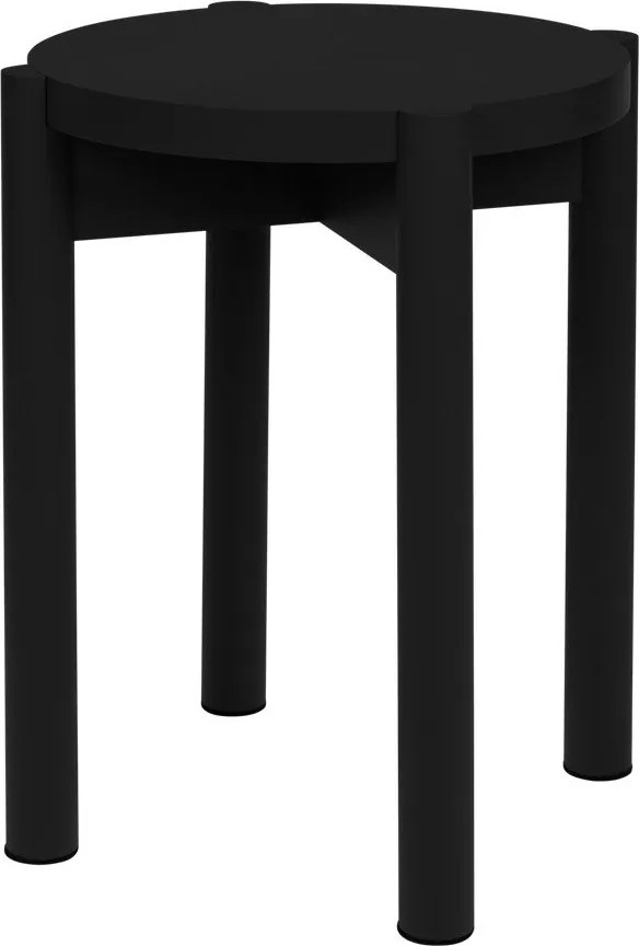 Scaun tip taburet negru din lemn de fag Hopp – noo.ma