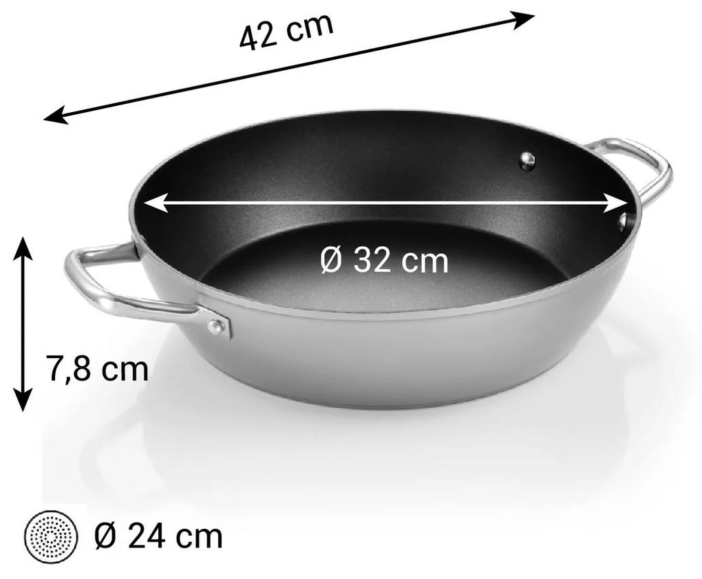 Tescoma Tigaie adâncă GrandCHEF+ diametru 32 cm, 2mânere, diam. 32 cm