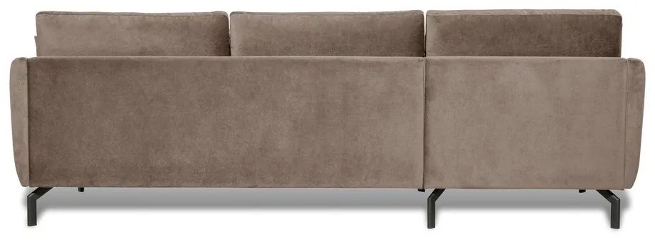 Colțar maro/bej din catifea (cu șezlong pe partea stângă ) Magic - Scandic