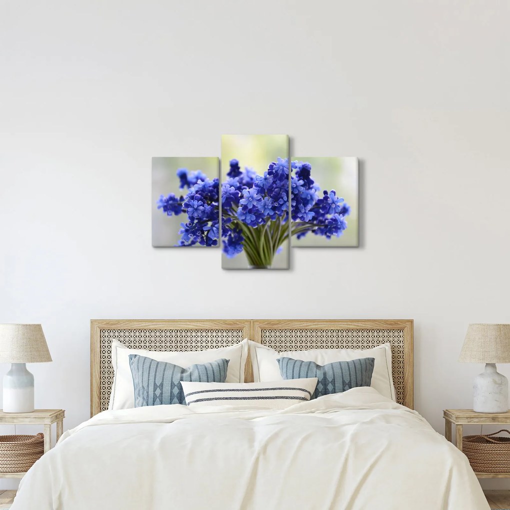 Tablou buchet cu flori albastre (90x60 cm)