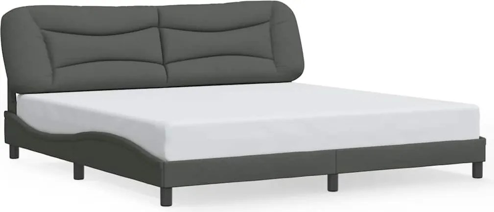 vidaXL Cadru de pat fără saltea, Hvar, gri închis, 200x200 cm, textil