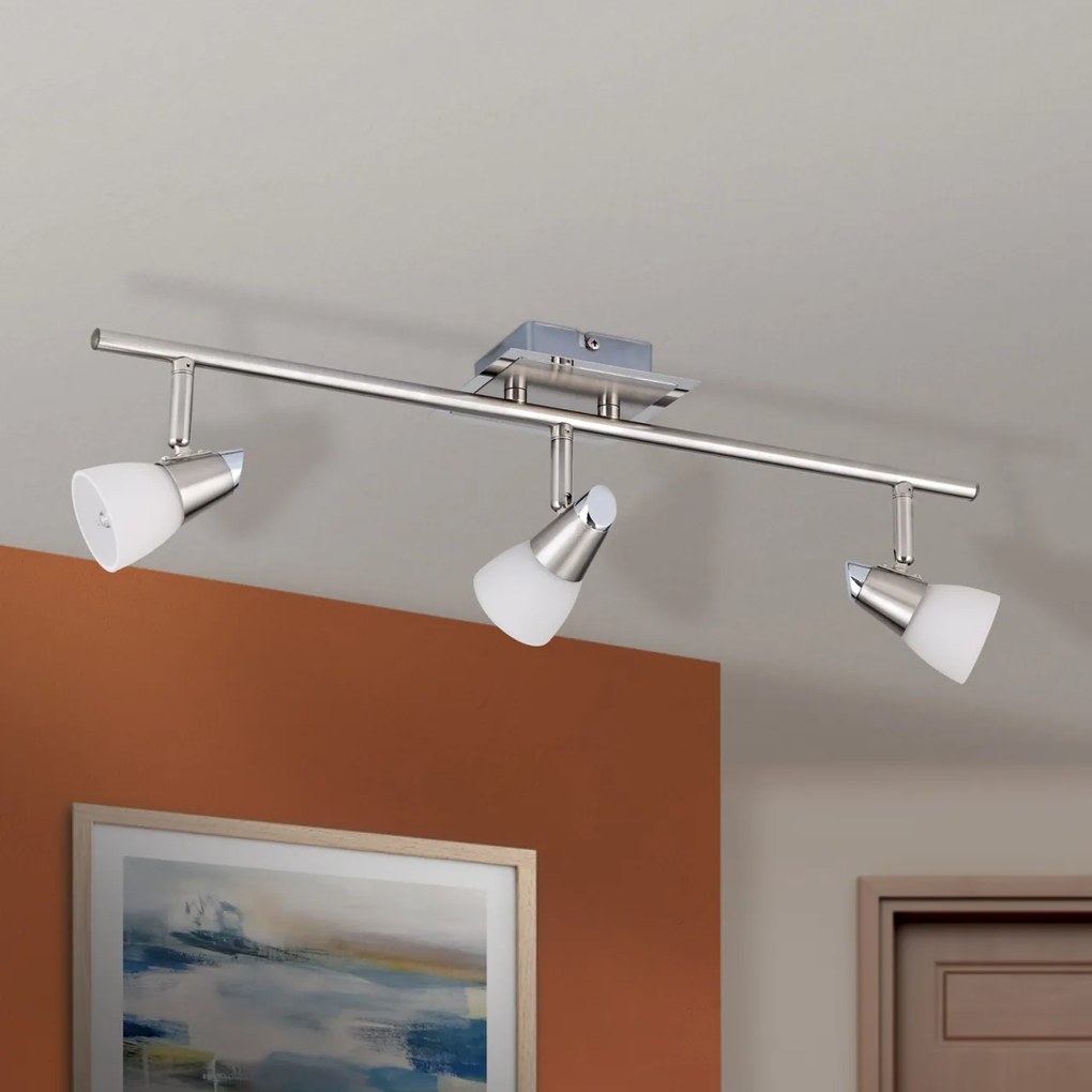 Plafoniera cu 3 spoturi directionabile Max crom satin