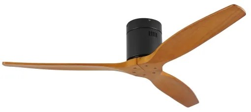 ZEVENTI - Ventilator de tavan SPELLO Wi-Fi Tuya negru/stejar + telecomandă