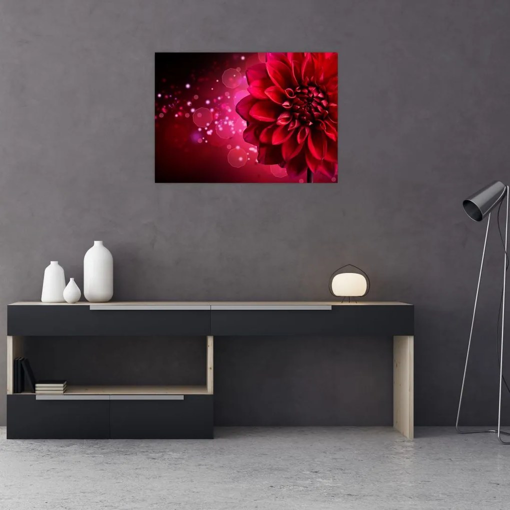 Tablou cu floare roșie (70x50 cm)