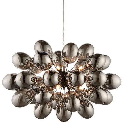 Lustră pe cablu Endon 80124 INFINITY 8xG9/28W/230V negru/fumuriu