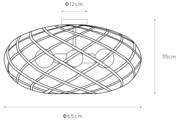 Lucide 21117/65/02 - Lumină de tavan WOLFRAM 3xE27/60W/230V aurie