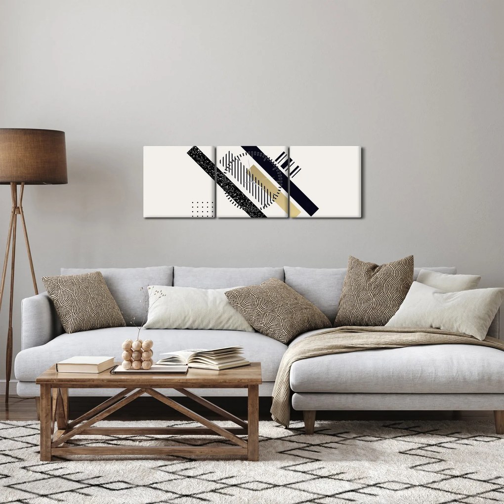 Tablou - Forme geometrice N⁰5 (cu ceas) (90x30 cm)