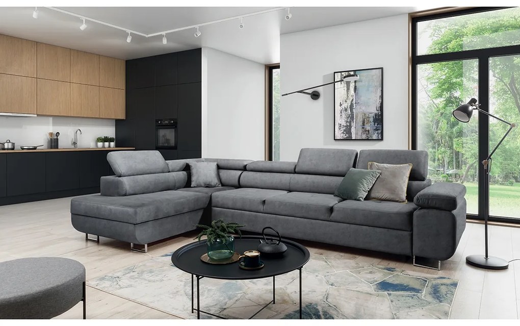 Colțar extensibil Annabelle Maxi stânga - tapițerie Zetta 304 / picioare cromate