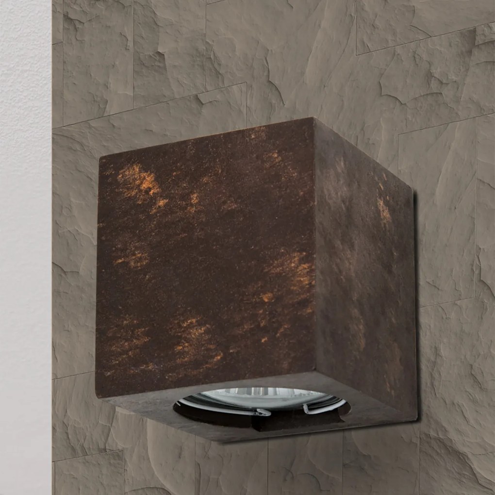 Aplica LED de perete design ambiental Cube antique rustic