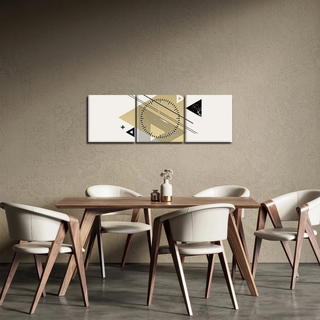 Tablou - Forme geometrice N⁰4 (cu ceas) (90x30 cm)