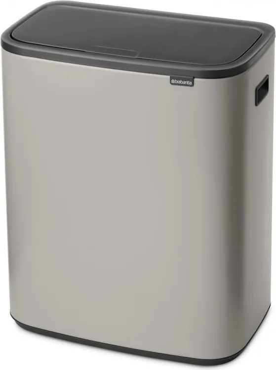 Cos de gunoi Brabantia Bo Touch 1010455, 60 l, Deschidere lina si silentioasa, Deschidere larga, Gri deschis