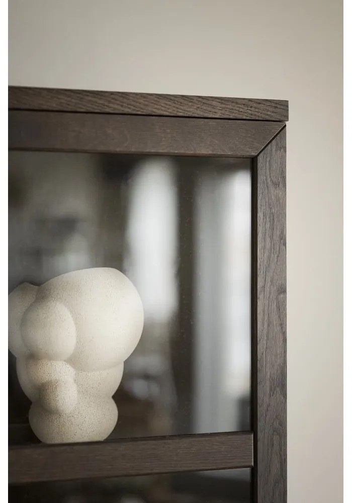 Vitrină maro din lemn masiv de stejar 95x195 cm Everett – Rowico