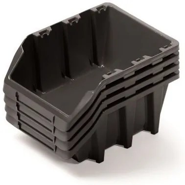 Set de 4 cutii de depozitare fiecare 29,5 x 19,8 x 13,3 cm, negru