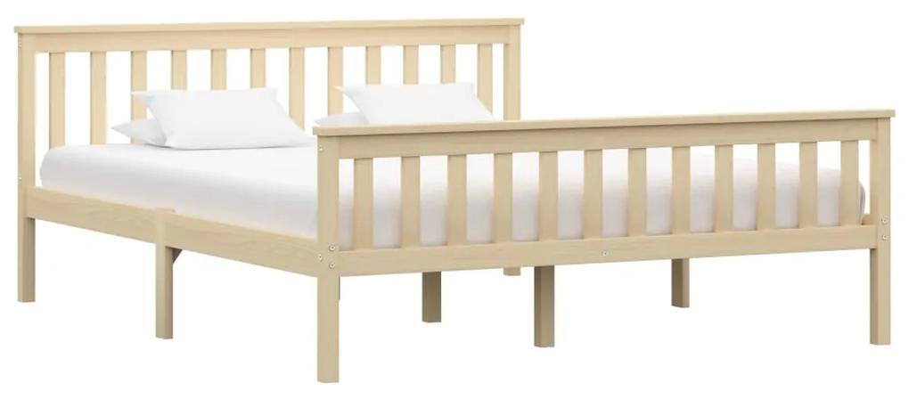 283224 vidaXL Cadru de pat, lemn deschis, 160 x 200 cm, lemn masiv de pin