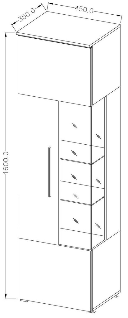 Vitrină Indiko Typ 05 (S) (schiefer) (cu iluminat). 1108209