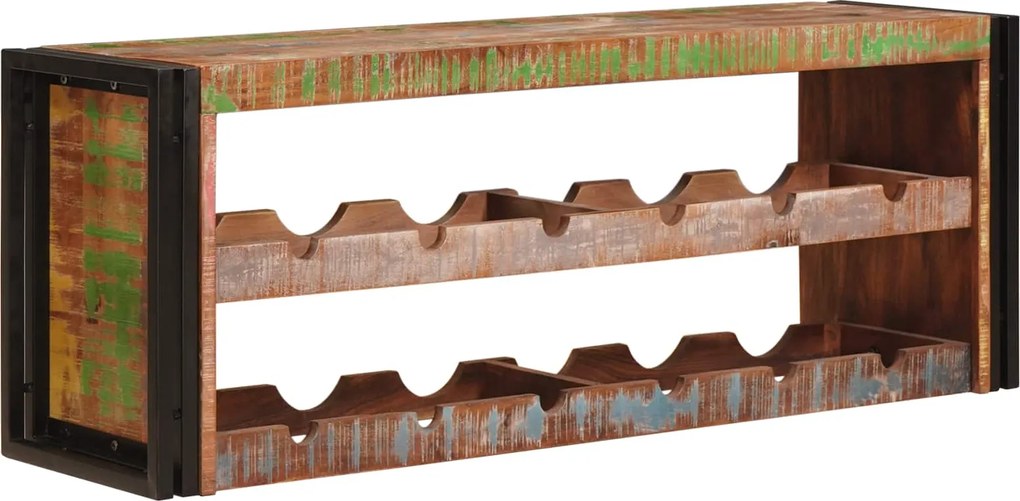 vidaXL Raft pentru vin Maro 100 x 45 x 33 cm Lemn recuperat solid